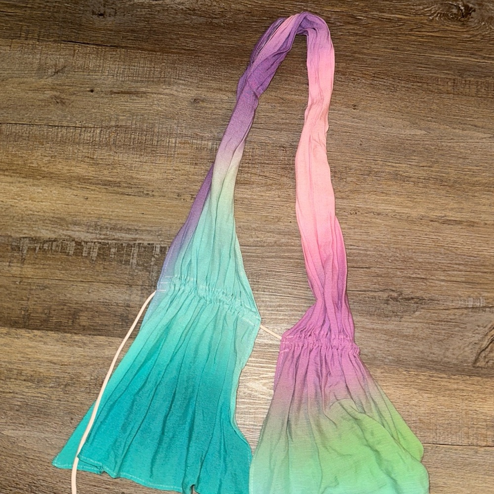 Pull&Bear Pink and Green Gradient Top